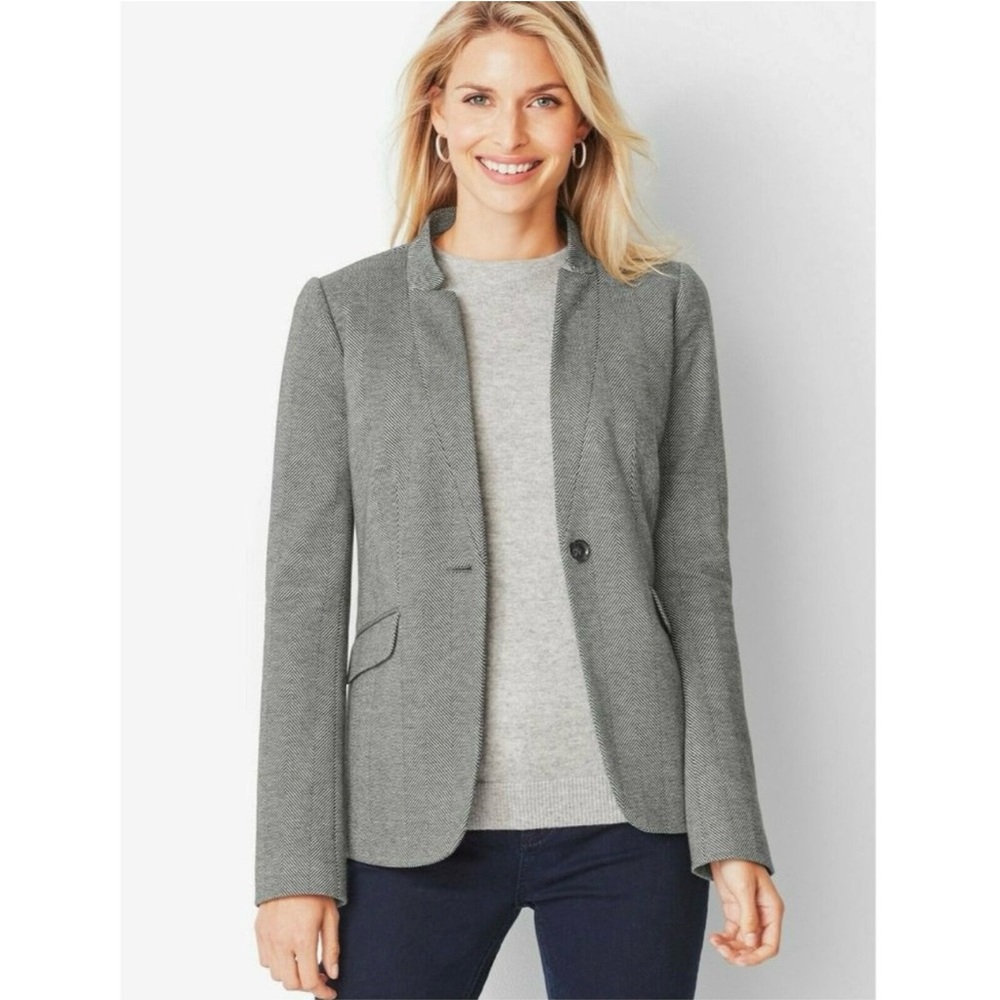TALBOTS Aberdeen Herringbone Knit Blazer